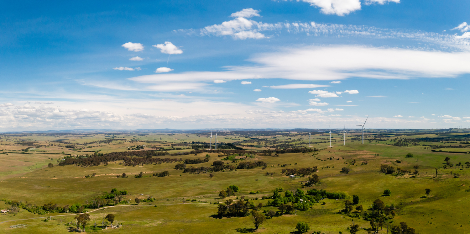 A landscape against the blue sky